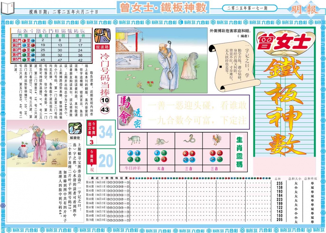 曾女士铁板神数A