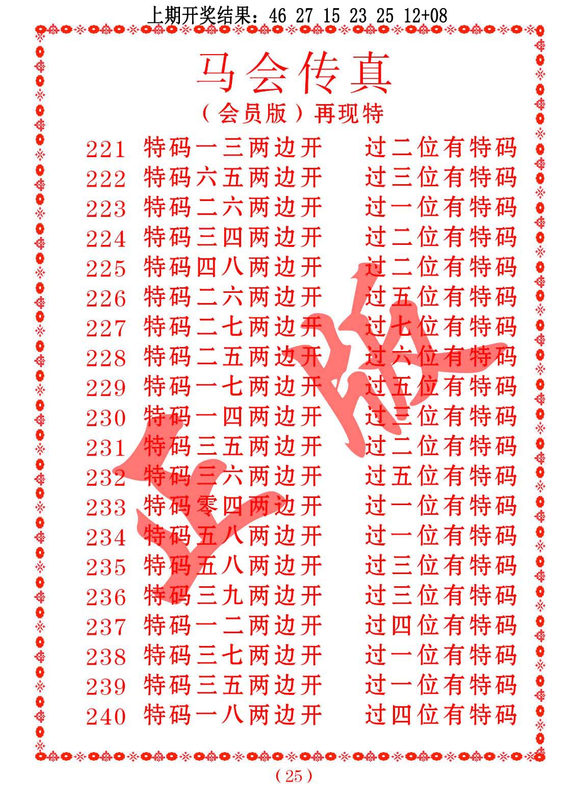 马会传真