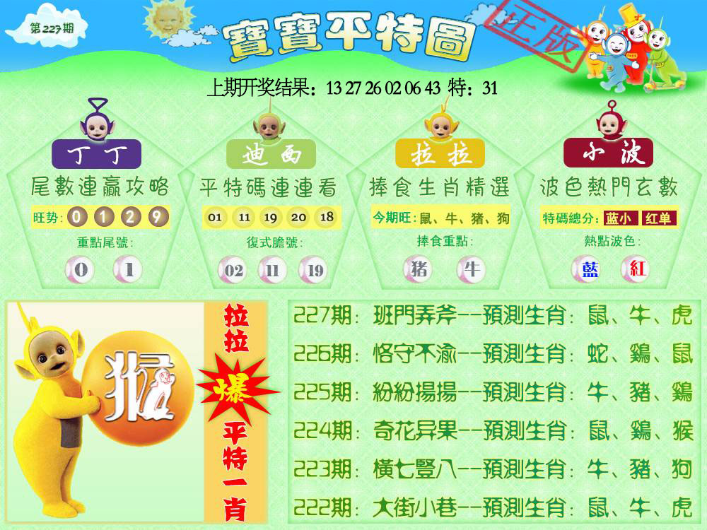 天线宝宝平特图