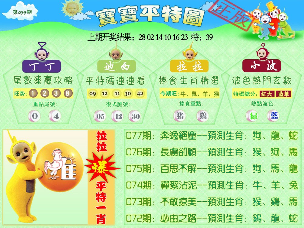 天线宝宝平特图